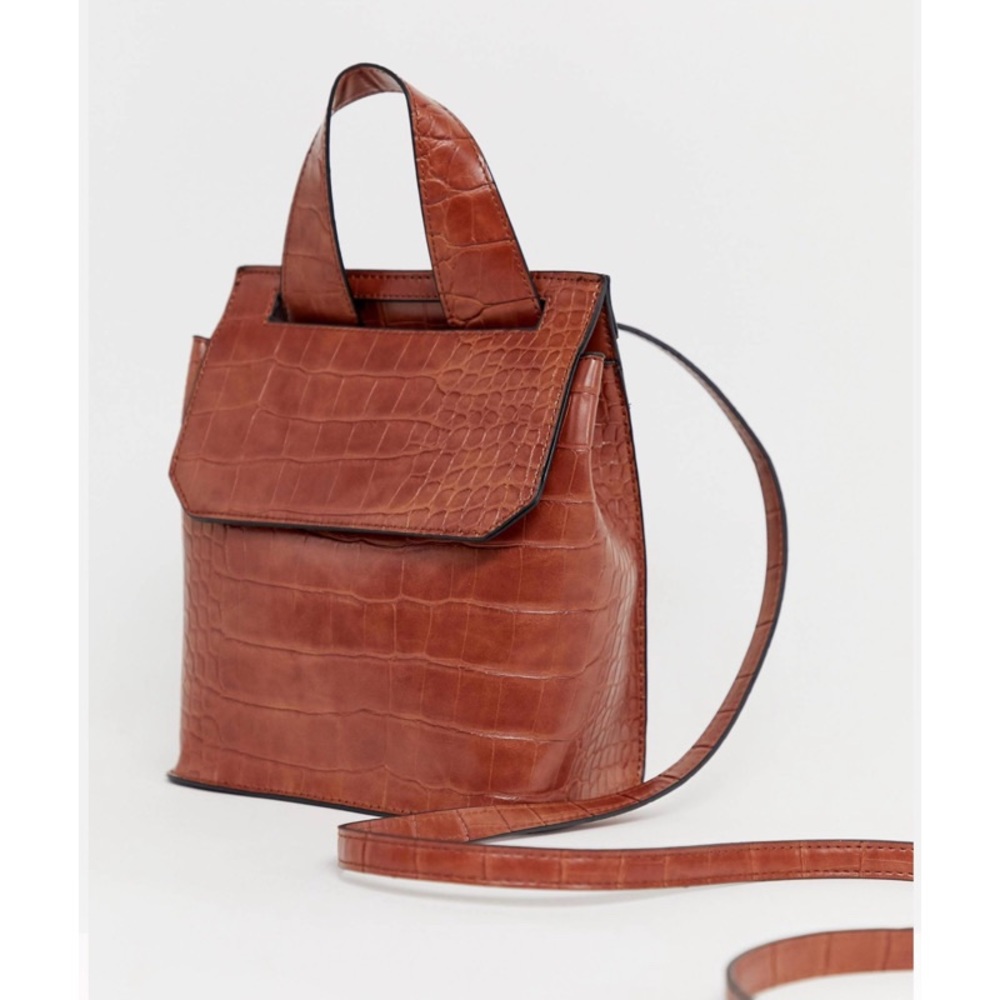 Brown Mini Croc Backpack